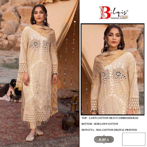 Bilqis B 89 A D Cotton Salwar Suit Catalog 4 Pcs 5 510x510 - Bilqis B 89 A-D Cotton Salwar Suit Catalog 4 Pcs