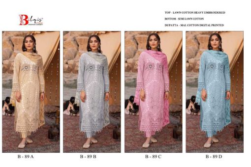 Bilqis B 89 A D Cotton Salwar Suit Catalog 4 Pcs 9 510x340 - Bilqis B 89 A-D Cotton Salwar Suit Catalog 4 Pcs