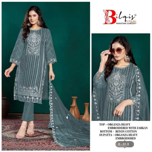 Bilqis B 91 A D Organza Salwar Suit Catalog 4 Pcs 4 510x510 - Bilqis B 91 A-D Organza Salwar Suit Catalog 4 Pcs