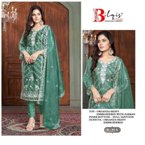 Bilqis B 93 A D Organza Salwar Suit Catalog 4 Pcs 1 510x510 - Bilqis B 93 A-D Organza Salwar Suit Catalog 4 Pcs