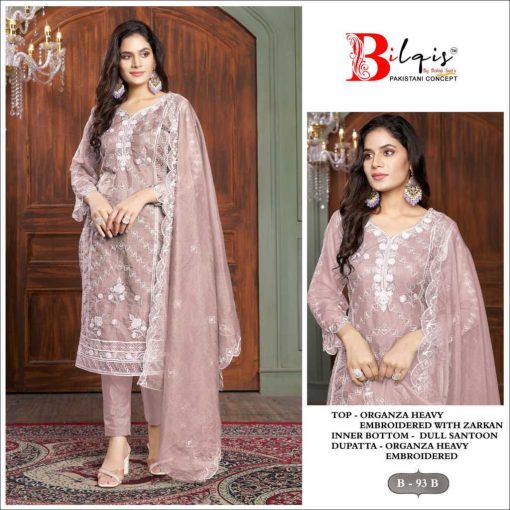 Bilqis B 93 A D Organza Salwar Suit Catalog 4 Pcs 2 510x510 - Bilqis B 93 A-D Organza Salwar Suit Catalog 4 Pcs