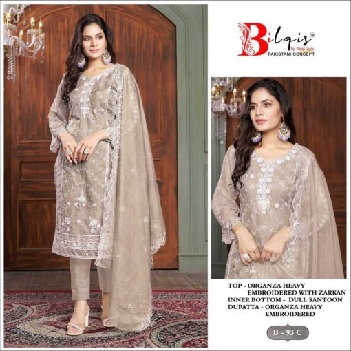 Bilqis B 93 A D Organza Salwar Suit Catalog 4 Pcs 3 510x510 - Bilqis B 93 A-D Organza Salwar Suit Catalog 4 Pcs