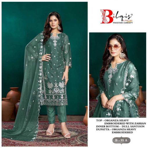 Bilqis B 95 A D Organza Salwar Suit Catalog 4 Pcs 2 510x510 - Bilqis B 95 A-D Organza Salwar Suit Catalog 4 Pcs