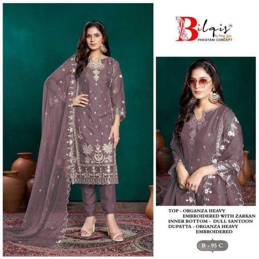 Bilqis B 95 A D Organza Salwar Suit Catalog 4 Pcs 3 510x510 - Bilqis B 95 A-D Organza Salwar Suit Catalog 4 Pcs