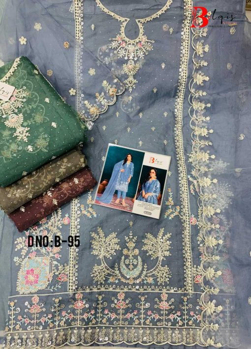 Bilqis B 95 A D Organza Salwar Suit Catalog 4 Pcs 5 510x710 - Bilqis B 95 A-D Organza Salwar Suit Catalog 4 Pcs