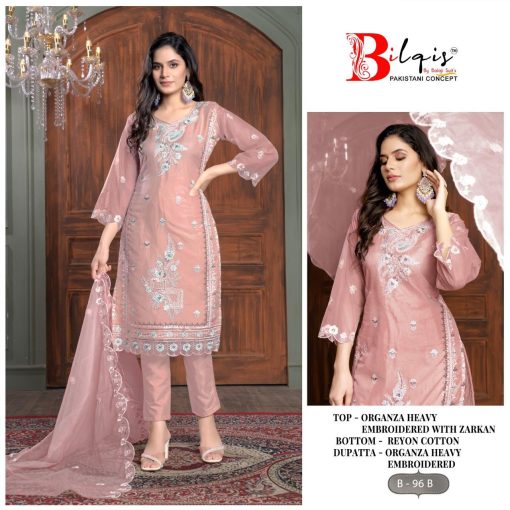 Bilqis B 96 A D Organza Salwar Suit Catalog 4 Pcs 2 1 510x510 - Bilqis B 96 A-D Organza Salwar Suit Catalog 4 Pcs