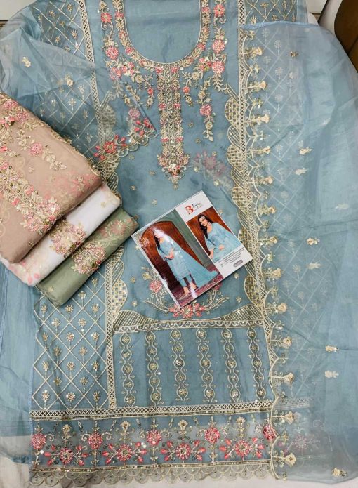 Bilqis B 97 A D Organza Salwar Suit Catalog 4 Pcs 5 510x695 - Bilqis B 97 A-D Organza Salwar Suit Catalog 4 Pcs