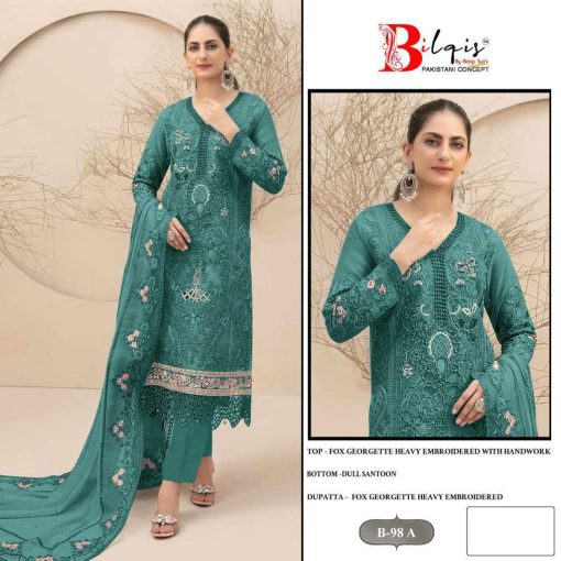 Bilqis B 98 A D Georgette Salwar Suit Catalog 4 Pcs 1 510x510 - Bilqis B 98 A-D Georgette Salwar Suit Catalog 4 Pcs