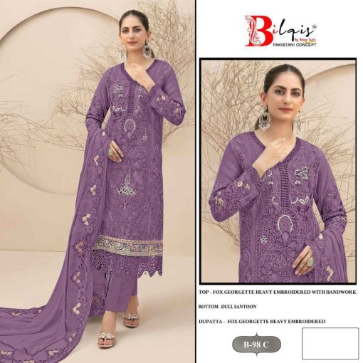 Bilqis B 98 A D Georgette Salwar Suit Catalog 4 Pcs 5 510x510 - Bilqis B 98 A-D Georgette Salwar Suit Catalog 4 Pcs