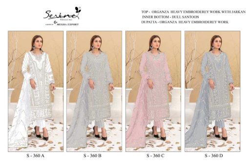 Serene S 360 A D Organza Salwar Suit Catalog 4 Pcs 5 510x340 - Serene S 360 A-D Organza Salwar Suit Catalog 4 Pcs