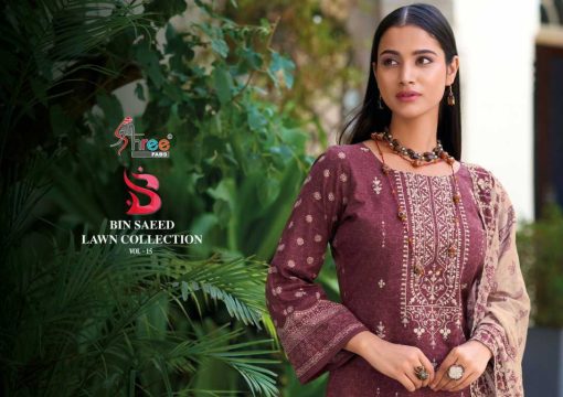 Shree Fabs Bin Saeed Lawn Collection Vol 15 Cotton Salwar Suit Catalog 6 Pcs 1 510x360 - Shree Fabs Bin Saeed Lawn Collection Vol 15 Cotton Salwar Suit Catalog 6 Pcs