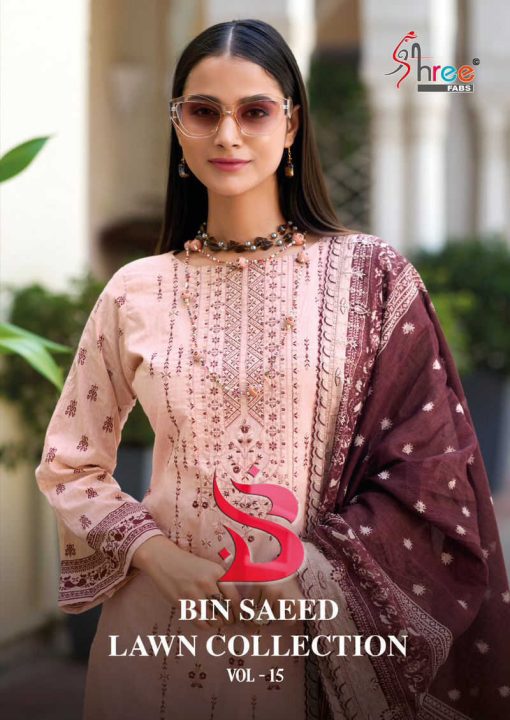 Shree Fabs Bin Saeed Lawn Collection Vol 15 Cotton Salwar Suit Catalog 6 Pcs 1 510x720 - Shree Fabs Bin Saeed Lawn Collection Vol 15 Cotton Salwar Suit Catalog 6 Pcs