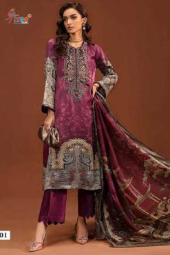 Shree Fabs Maria B Silk Collection Vol 7 Satin Salwar Suit Catalog 3 Pcs