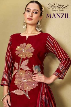 Belliza Manzil Viscose Salwar Suit Catalog 4 Pcs