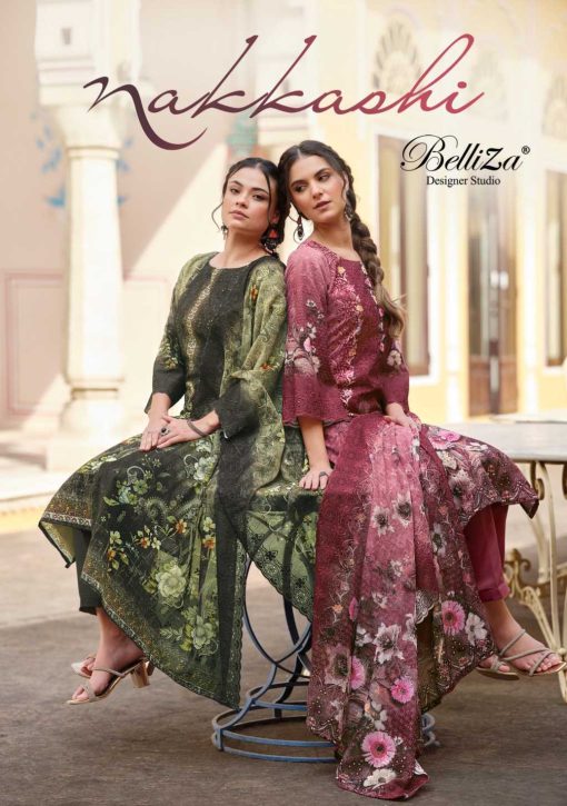 Belliza Nakkashi Cotton Salwar Suit Catalog 6 Pcs 1 510x725 - Belliza Nakkashi Cotton Salwar Suit Catalog 6 Pcs