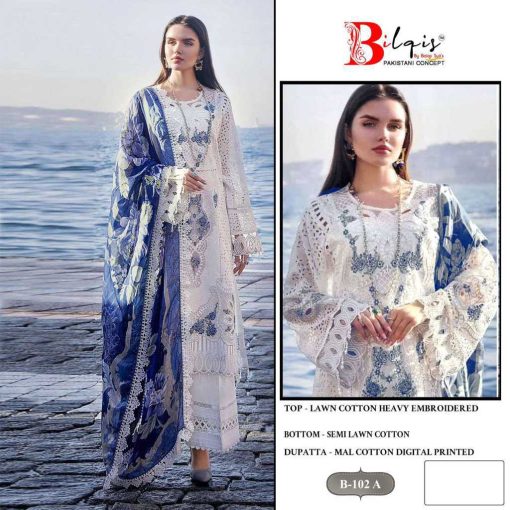 Bilqis B 102 A C Cotton Salwar Suit Catalog 3 Pcs 1 510x510 - Bilqis B 102 A-C Cotton Salwar Suit Catalog 3 Pcs