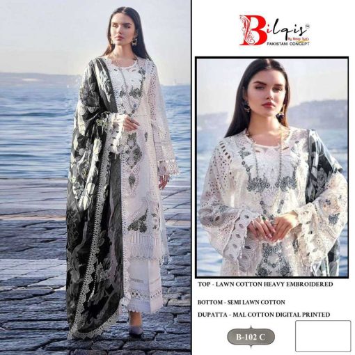 Bilqis B 102 A C Cotton Salwar Suit Catalog 3 Pcs 5 510x510 - Bilqis B 102 A-C Cotton Salwar Suit Catalog 3 Pcs