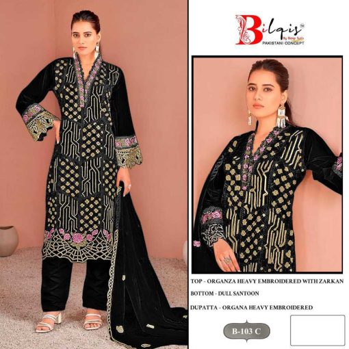 Bilqis B 103 A D Organza Salwar Suit Catalog 4 Pcs 5 510x510 - Bilqis B 103 A-D Organza Salwar Suit Catalog 4 Pcs