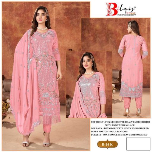 Bilqis B 14 K N Georgette Salwar Suit Catalog 4 Pcs 1 510x510 - Bilqis B 14 K-N Georgette Salwar Suit Catalog 4 Pcs