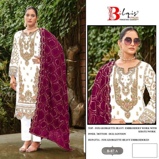 Bilqis B 88 A D Georgette Salwar Suit Catalog 4 Pcs 1 510x510 - Bilqis B 88 A-D Georgette Salwar Suit Catalog 4 Pcs