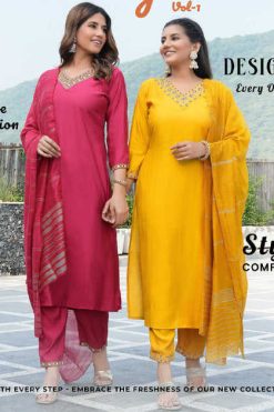 Passion Tree Mayra Vol 1 Kurti with Dupatta Bottom Silk Catalog 6 Pcs