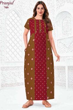 Pranjul Pragati Vol 7 C Nighty Wholesale Catalog 10 Pcs XL