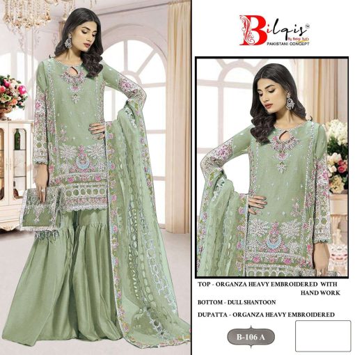 Bilqis B 106 A D Organza Salwar Suit Catalog 4 Pcs 1 510x510 - Bilqis B 106 A-D Organza Salwar Suit Catalog 4 Pcs