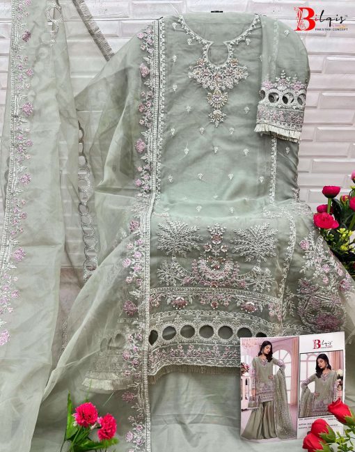 Bilqis B 106 A D Organza Salwar Suit Catalog 4 Pcs 2 510x649 - Bilqis B 106 A-D Organza Salwar Suit Catalog 4 Pcs