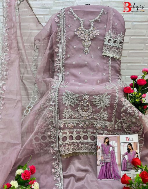 Bilqis B 106 A D Organza Salwar Suit Catalog 4 Pcs 4 510x649 - Bilqis B 106 A-D Organza Salwar Suit Catalog 4 Pcs