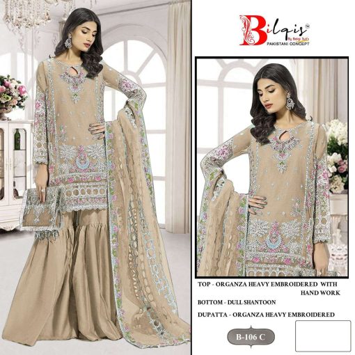 Bilqis B 106 A D Organza Salwar Suit Catalog 4 Pcs 5 510x510 - Bilqis B 106 A-D Organza Salwar Suit Catalog 4 Pcs