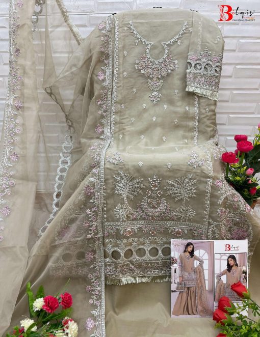 Bilqis B 106 A D Organza Salwar Suit Catalog 4 Pcs 6 510x662 - Bilqis B 106 A-D Organza Salwar Suit Catalog 4 Pcs