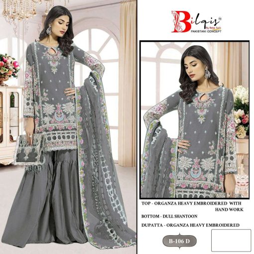 Bilqis B 106 A D Organza Salwar Suit Catalog 4 Pcs 7 510x510 - Bilqis B 106 A-D Organza Salwar Suit Catalog 4 Pcs