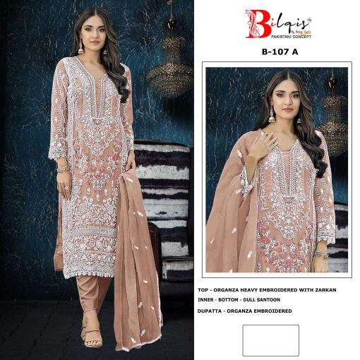 Bilqis B 107 A D Organza Salwar Suit Catalog 4 Pcs 1 510x510 - Bilqis B 107 A-D Organza Salwar Suit Catalog 4 Pcs