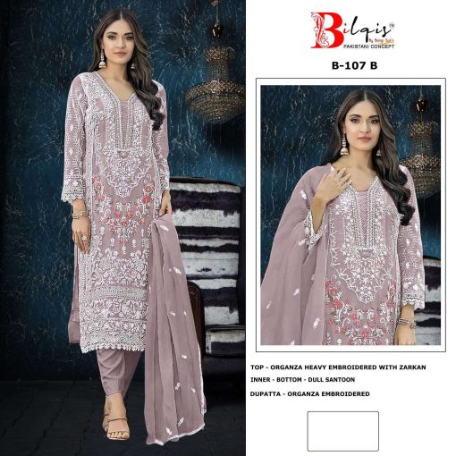 Bilqis B 107 A D Organza Salwar Suit Catalog 4 Pcs 6 510x510 - Bilqis B 107 A-D Organza Salwar Suit Catalog 4 Pcs