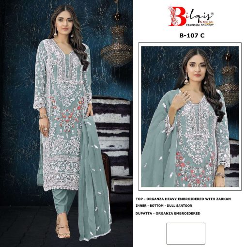 Bilqis B 107 A D Organza Salwar Suit Catalog 4 Pcs 9 510x510 - Bilqis B 107 A-D Organza Salwar Suit Catalog 4 Pcs