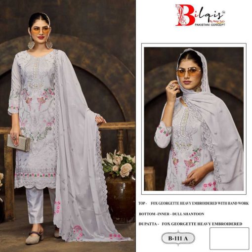 Bilqis B 111 A D Georgette Salwar Suit Catalog 4 Pcs 1 510x510 - Bilqis B 111 A-D Georgette Salwar Suit Catalog 4 Pcs