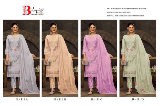 Bilqis B 111 A D Georgette Salwar Suit Catalog 4 Pcs 9 510x340 - Bilqis B 111 A-D Georgette Salwar Suit Catalog 4 Pcs