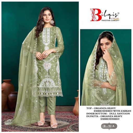 Bilqis B 92 A D Organza Salwar Suit Catalog 4 Pcs 1 510x510 - Bilqis B 92 A-D Organza Salwar Suit Catalog 4 Pcs