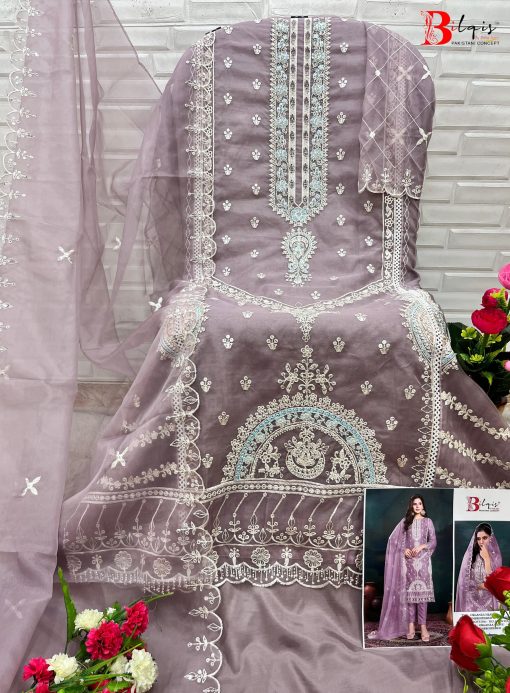 Bilqis B 92 A D Organza Salwar Suit Catalog 4 Pcs 3 510x693 - Bilqis B 92 A-D Organza Salwar Suit Catalog 4 Pcs