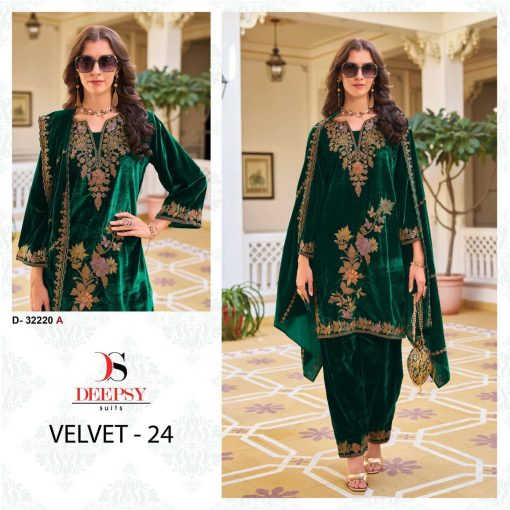 Deepsy Velvet Vol 24 Hit Design 32220 A D Velvet Salwar Suit Catalog 4 Pcs 1 510x510 - Deepsy Velvet Vol 24 Hit Design 32220 A-D Velvet Salwar Suit Catalog 4 Pcs