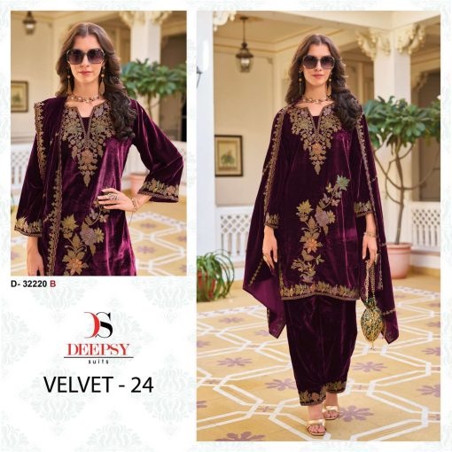 Deepsy Velvet Vol 24 Hit Design 32220 A D Velvet Salwar Suit Catalog 4 Pcs 3 510x510 - Deepsy Velvet Vol 24 Hit Design 32220 A-D Velvet Salwar Suit Catalog 4 Pcs