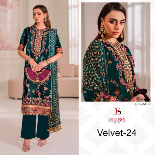 Deepsy Velvet Vol 24 Hit Design 32223 A D Velvet Salwar Suit Catalog 4 Pcs 3 510x510 - Deepsy Velvet Vol 24 Hit Design 32223 A-D Velvet Salwar Suit Catalog 4 Pcs