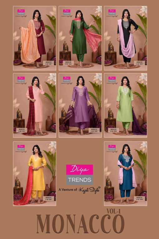 Diya Trends Monacco Vol 1 by Kajal Style Silk Kurti with Dupatta Bottom Catalog 8 Pcs 14 510x765 - Diya Trends Monacco Vol 1 by Kajal Style Silk Kurti with Dupatta Bottom Catalog 8 Pcs