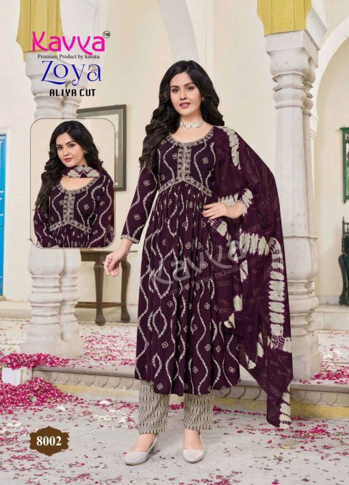 Kavya Zoya Vol 8 Rayon Readymade Suit Catalog 10 Pcs 5 510x708 - Kavya Zoya Vol 8 Aliya Cut Rayon Readymade Suit Catalog 10 Pcs