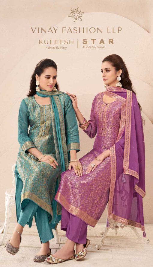 Kuleesh Star by Vinay Jacquard Salwar Suit Catalog 4 Pcs 1 510x893 - Kuleesh Star by Vinay Jacquard Salwar Suit Catalog 4 Pcs