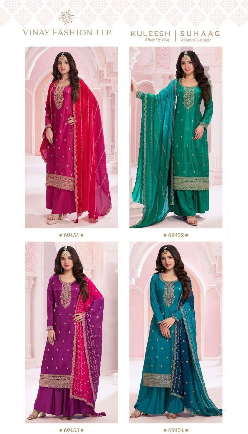 Kuleesh Suhaag by Vinay Silk Salwar Suit Catalog 4 Pcs 10 510x893 - Kuleesh Suhaag by Vinay Silk Salwar Suit Catalog 4 Pcs