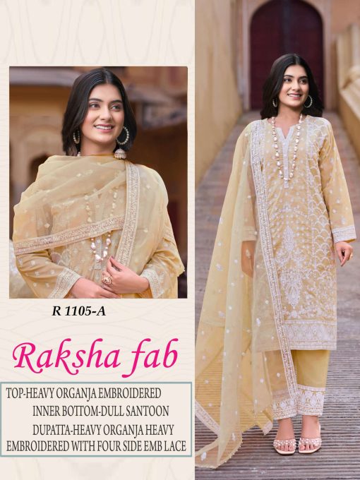 Raksha Fab A D Organza Salwar Suit Catalog 4 Pcs 1 510x680 - Raksha Fab A-D Organza Salwar Suit Catalog 4 Pcs