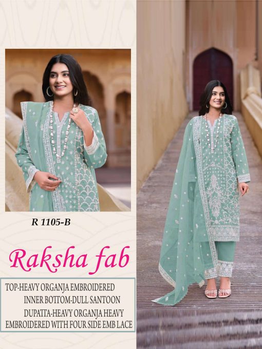 Raksha Fab A D Organza Salwar Suit Catalog 4 Pcs 2 510x680 - Raksha Fab A-D Organza Salwar Suit Catalog 4 Pcs