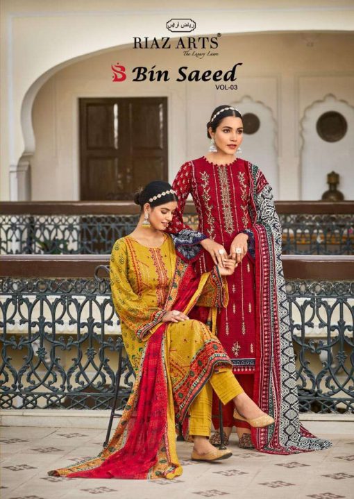 Riaz Arts Bin Saeed Vol 3 by Mumtaz Arts Cotton Salwar Suit Catalog 8 Pcs 1 1 510x719 - Riaz Arts Bin Saeed Vol 3 by Mumtaz Arts Cotton Salwar Suit Catalog 8 Pcs