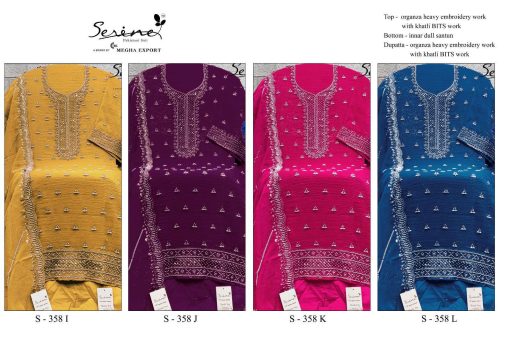 Serene S 358 A D Organza Salwar Suit Catalog 4 Pcs 5 510x340 - Serene S 358 A-D Organza Salwar Suit Catalog 4 Pcs